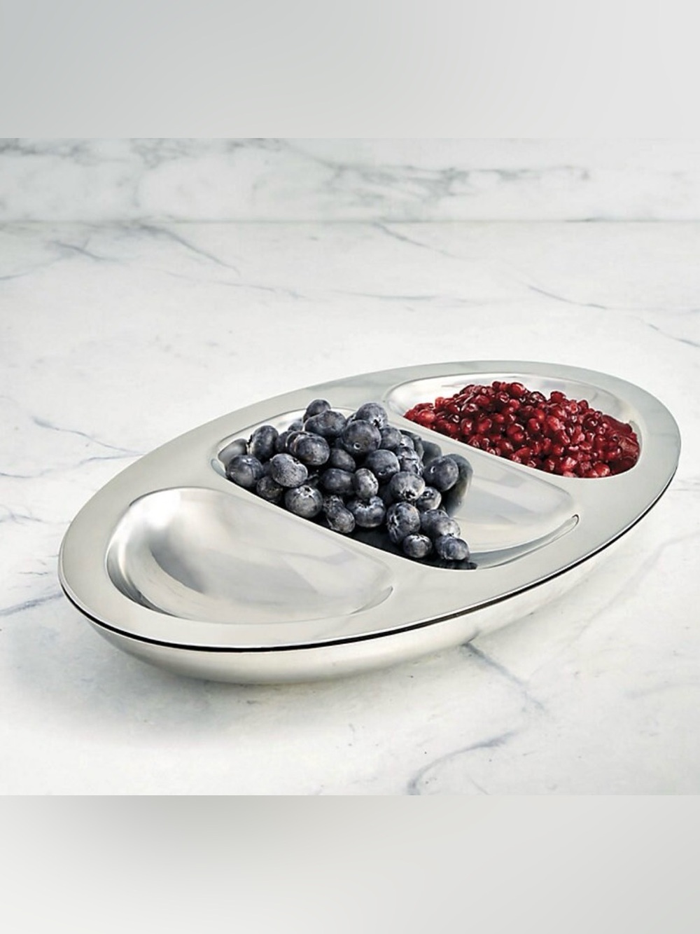 Frontgate Super Chill Stainless Steel Oval Sectioned Server Tray Cold freezer